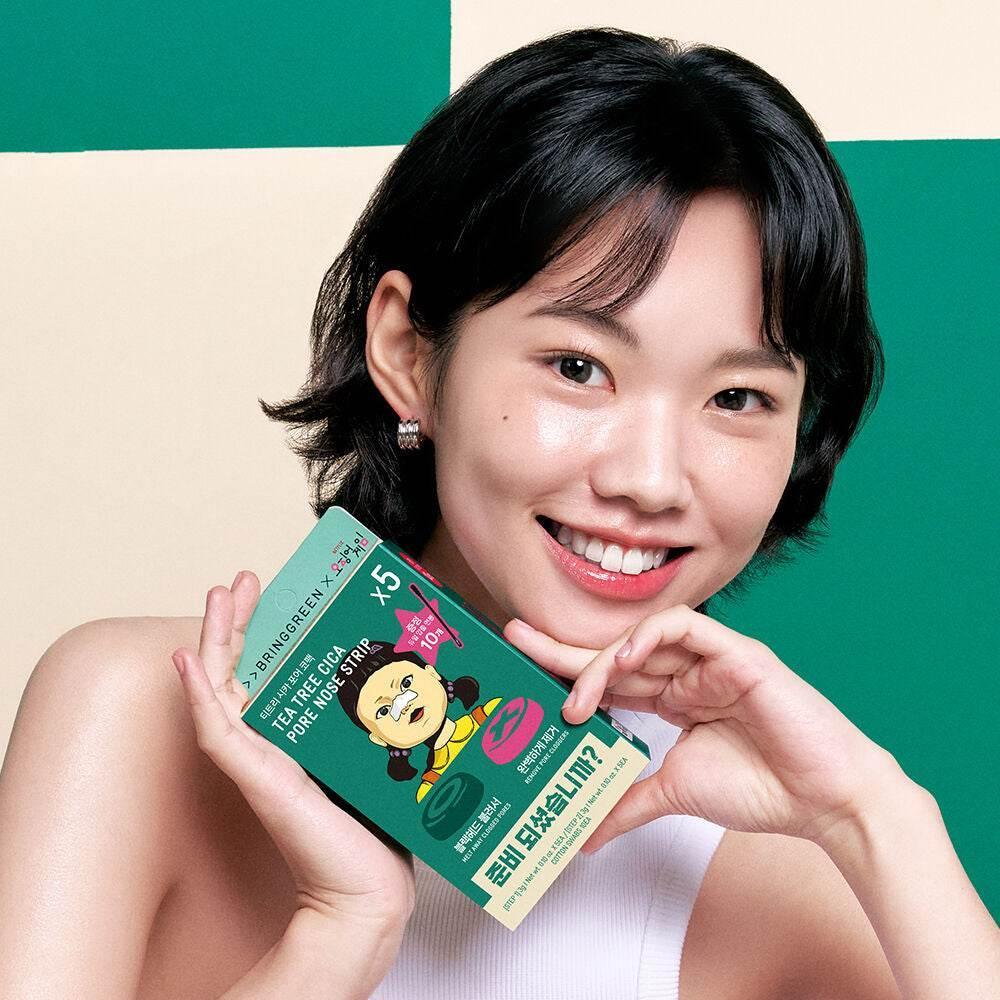 Bringgreen - Tea Tree Cica Pore Nose Strip 5ea (Squid Game) - Koreabe
