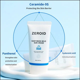 Zeroid - Easy Wash Mild Sun Cream SP30 PA++++ 50ml