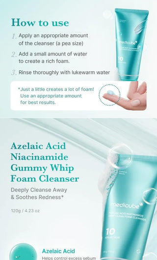 Medicube - Azelaic Acid Niacinamide Deep Clean Foam Cleanser 120ml