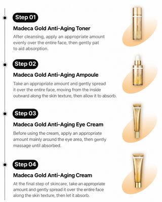 Centellian24 - Madeca Gold Anti Aging Prestige Special Set ( Toner 120ml + Ampoule 30ml + Eye Cream 30ml + Cream 50ml)