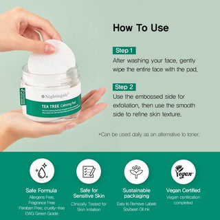 Nightingale - Tea Tree Calming Pad 60ea - Koreabe