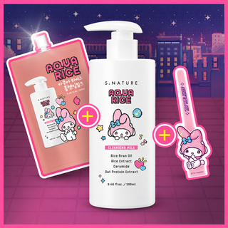 S Nature - Aqua Rice Cleansing Milk 280ml + Refill (Sanrio Ver)