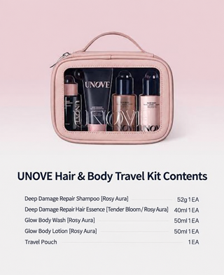 Unove - Hair Body Travel Kit (Shampoo + Treatment + Body Wash + Body Lotion)