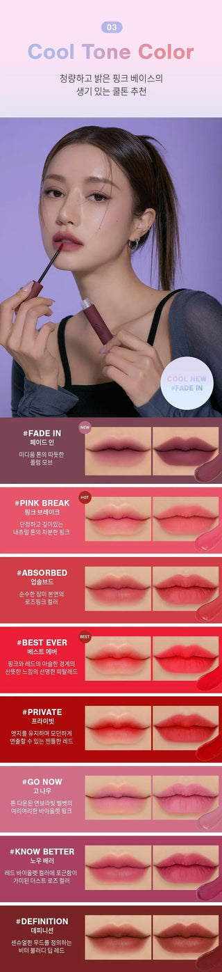 3CE - Velvet Lip Tint - 12 Colors - Koreabe