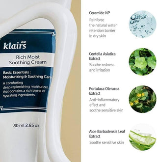 Klairs - Rich Moist Soothing Cream 80ml - Koreabe