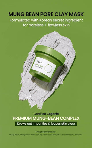 beplain Mung Bean Pore Clay Mask (Vegan) 120ml - Koreabe