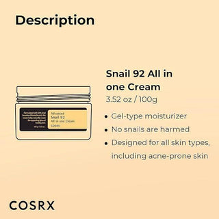 COSRX Advanced Snail 92 All in One Cream 100g - Koreabe