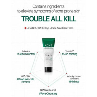 SomeByMi AHA-BHA-PHA 30 Days Miracle Acne Clear Foam 100ml - Koreabe