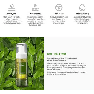 Neogen Dermalogy Real Fresh Foam Green Tea 160ml - Koreabe