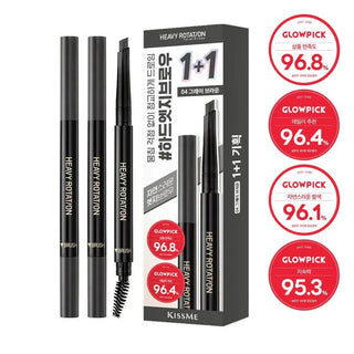 Kiss Me - Hard Edge Eyebrow Pencil 1+1 - 4 Colors - Koreabe