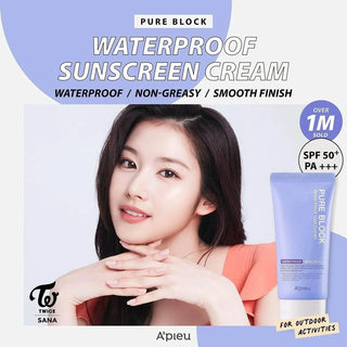Apieu Block Natural Water Proof Sun Cream (SPF50 PA+++) 50ml - Koreabe