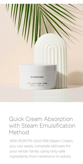 Borntree - Gold Milk Steam Cream 200 g - Koreabe