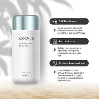 Missha All around Safe Block Essence Sun Milk Ex (SPF50+ PA+++) 70ml - Koreabe