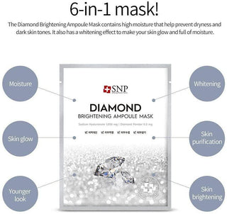 SNP - Diamond Shining Moisture Ampoule Mask 10ea - Koreabe