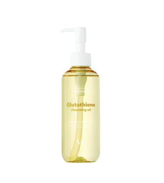 Bottle of Glutathione cleansing oil on a white background