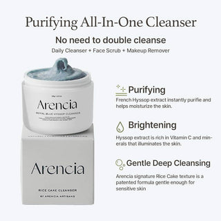 Arencia - Royal Blue Hyssop Cleanser 120g + Green Cleanser 15g - Koreabe