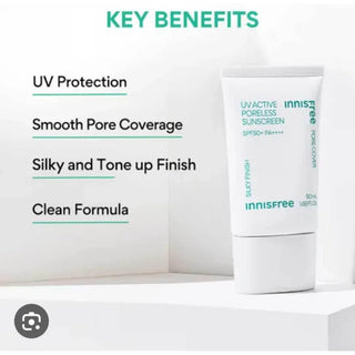 Innisfree - UV Active Poreless Sunscreen SPF50+ PA++++ - Koreabe