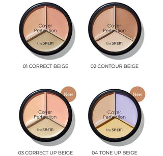The Saem - Cover Perfection Triple Pot Concealer - 4 Colors - Koreabe