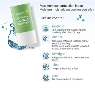 Cure - Water Splash Cooling Sun Stick SPF50+ PR++++ 40ml - Koreabe