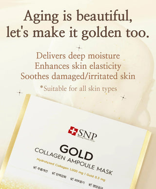 SNP - Gold Collagen Ampoule Mask 10ea - Koreabe