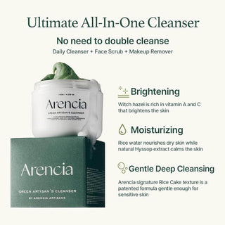 Arencia - Fresh Green Cleanser 120ml + Rosehip Cleanser 15g - Koreabe
