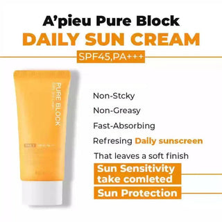 Apieu Pure Block Natural Daily Sun Cream (SPF50 PA++++) 50 ml - Koreabe