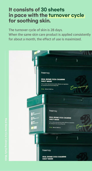 Freemay - Real Biome Cica Calming Daily Mask 30ea - Koreabe