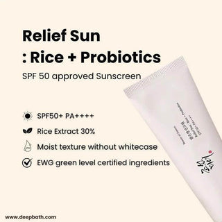Beauty of Joseon Relief Sun : Rice + Probiotics Sunscreen (SPF50+ PA++++) 50ml - Koreabe