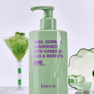 Kuoca - Basil Sorbet Garnished with Figs Berries Body Wash 300ml