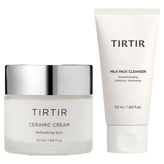 Tirtir - Увлажняющий крем Ceramic Cream 50 мл + Очищающее средство Milk Pack Cleanser 50 мл
