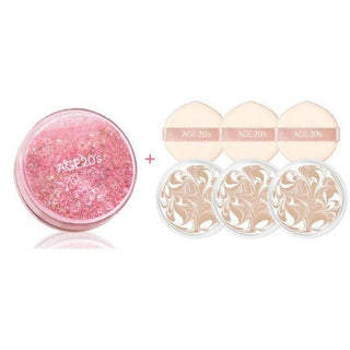 Age 20's - Shining Drop Edition Pink Pact + 3 refills - 4 Colors - Koreabe