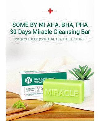 SOME BY MI - AHA, BHA, PHA 30 Days Miracle Cleansing Bar 1pc [106g] - Koreabe