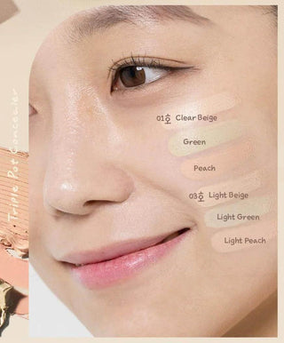 The Saem - Cover Perfection Triple Pot Concealer - 4 Colors - Koreabe