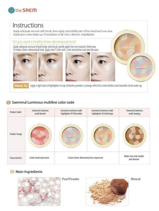 The Saem - Luminous Multi-Highlighter - 2 Colors - Koreabe