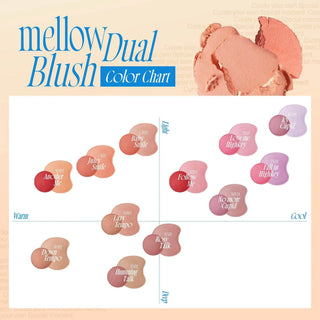 Fwee - Mellow Dual Blusher 12 Colors - Koreabe