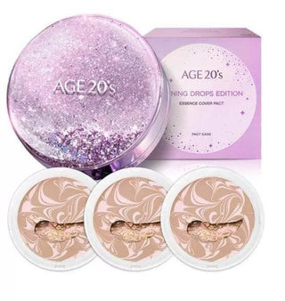 Age 20's - Shining Drop Edition Essence Cover Pact + 3 refills - 4 Colors - Koreabe
